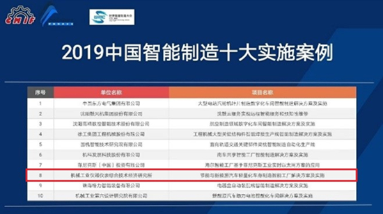 仪综所智能制造项目入选&ldquo;中国智能制造十大实施案例&rdquo;